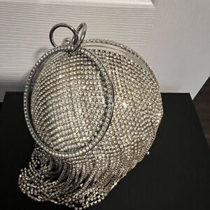 Beautiful woman round ball  crystal clutch never use